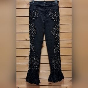 Amen Couture Beaded Tassel Jeans Size 8